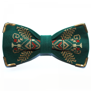 Green metallic bow tie