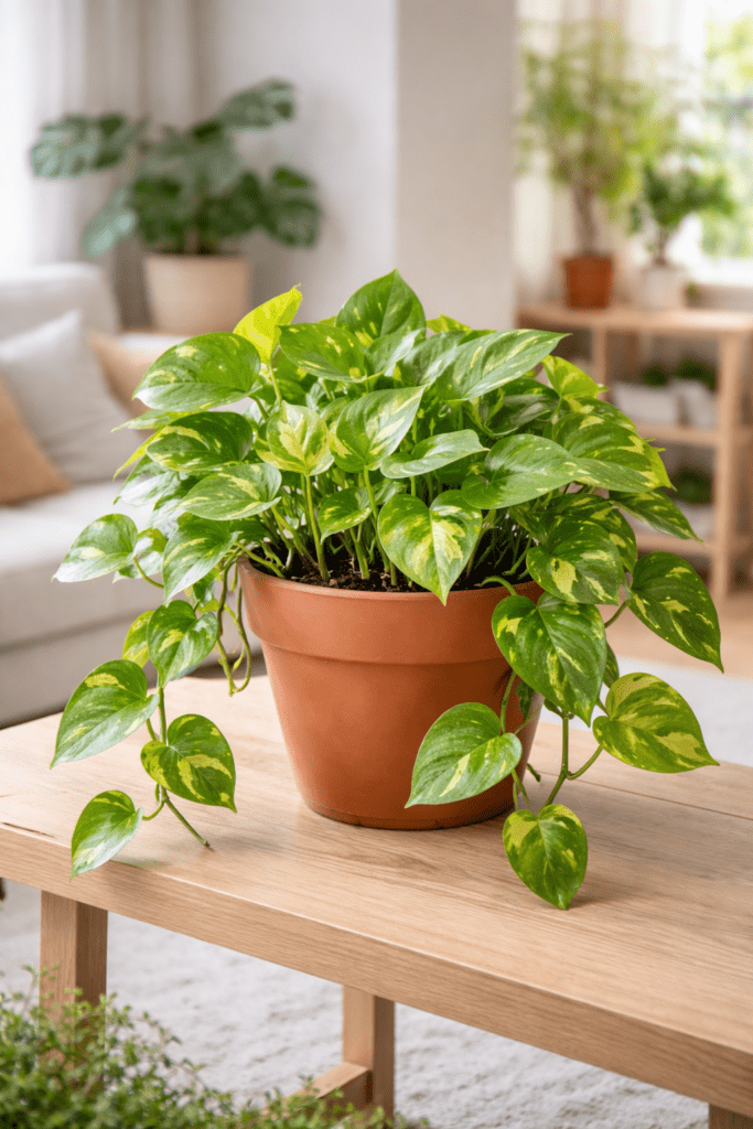 Epipremnum aureum - evergreen plant, for indirect light or partial shade