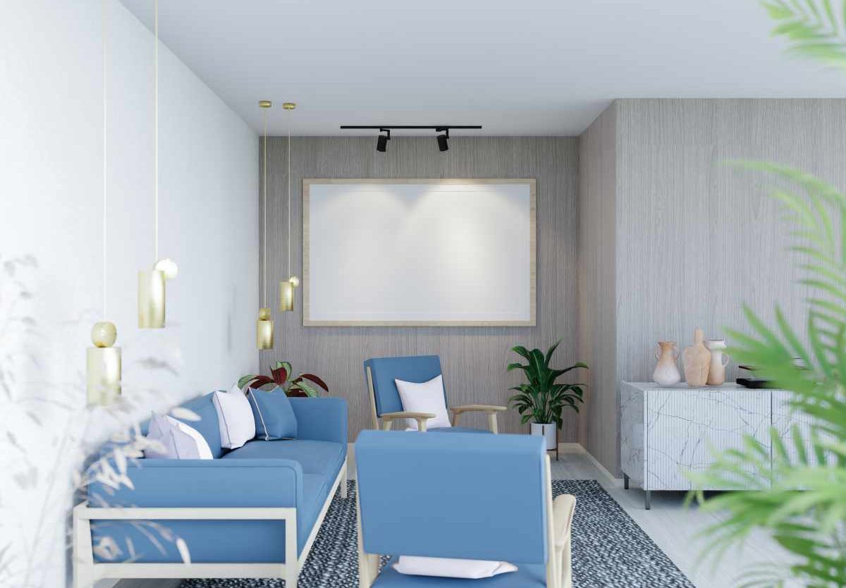 small living room design with color accents