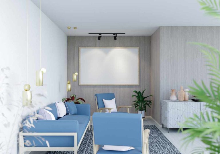 amenajare living mic cu accente de culoare