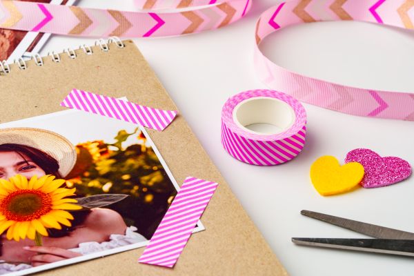 decor camera cu banda washi