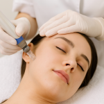 woman undergoing Dermapen Microneedling procedure