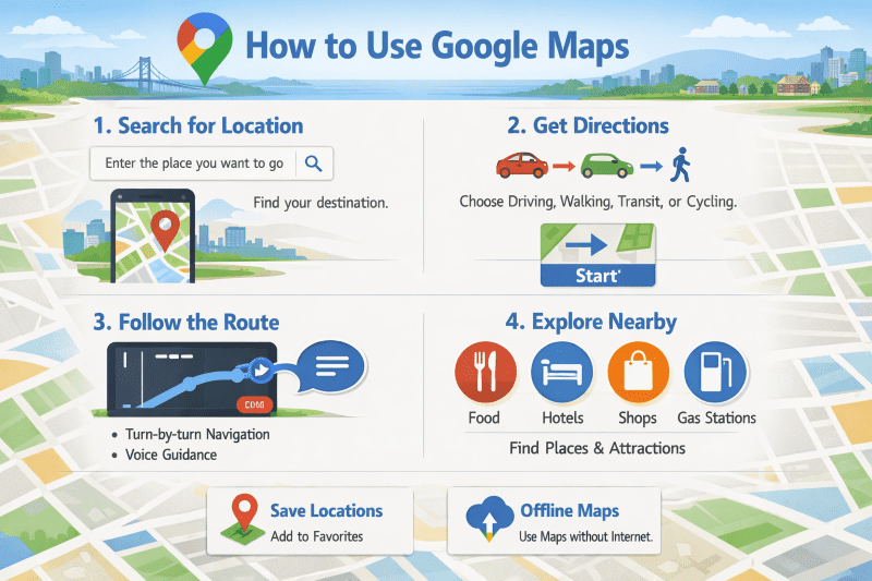 how to use google maps
