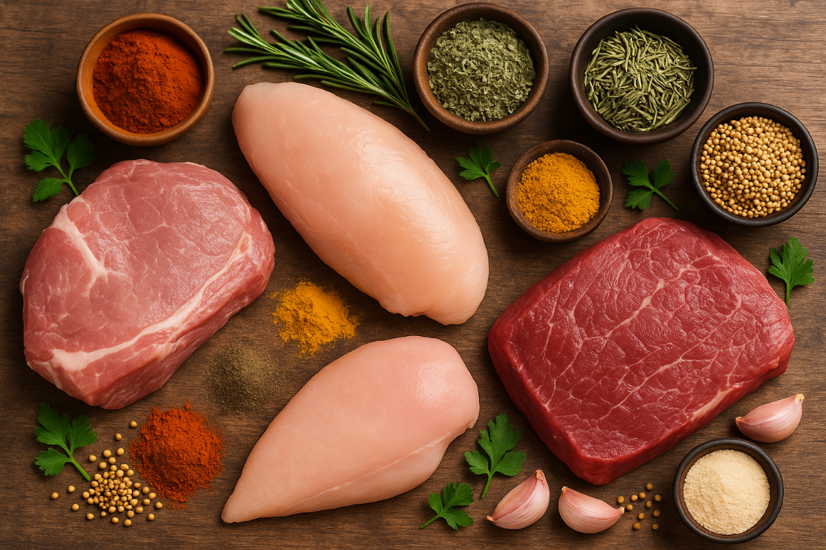 The best spices for pork, chicken and beef