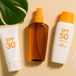bottled creams that have different SPF factors, depending on the need