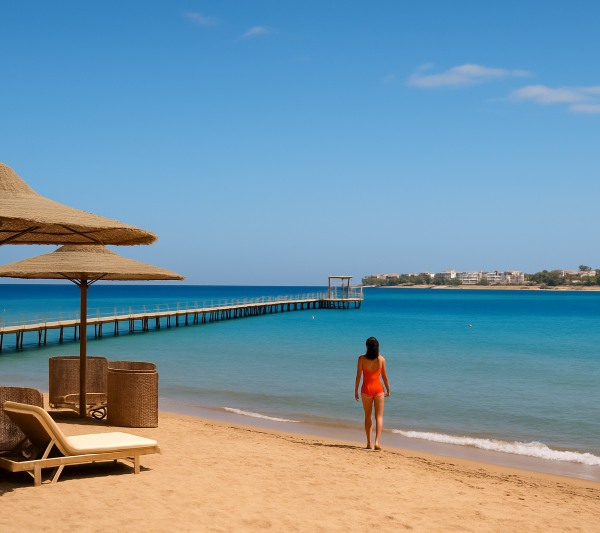 plajă în Egipt în decembrie