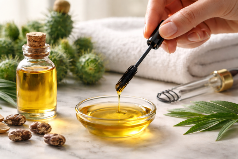 Castor oil beauty treatment for eyelashes