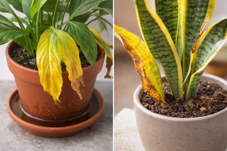 problems and solutions for yellowing plant leaves