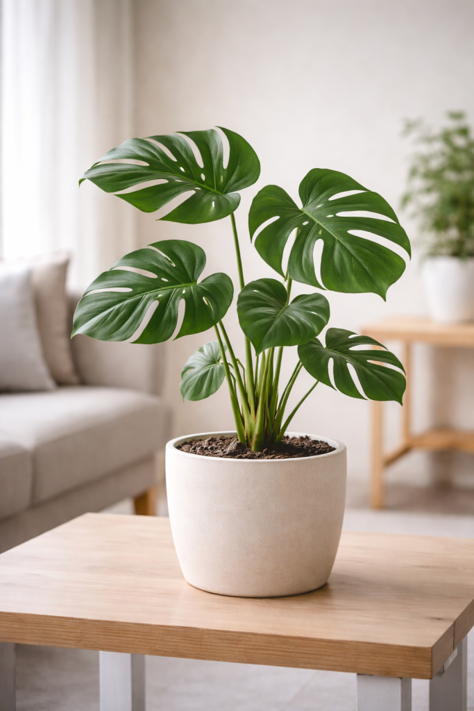 Monstera evergreen plant, suitable for apartments.