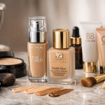 Produse de machiaj pe marmură