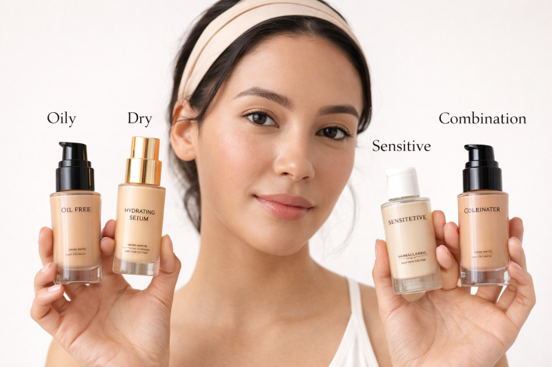 makeup depending on skin type