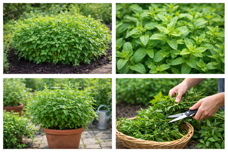 Colaj cu plante de mentă