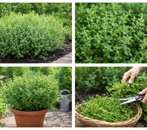 Thyme plants in different conditions