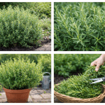 Plante de rozmarin în grădină și ghivece