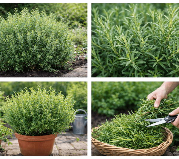Plante de rozmarin în grădină și ghivece